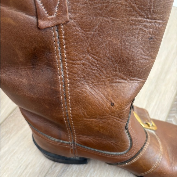 Dingo Vintage Brown Leather Harness Boots Made in USA Men’s Size 8D - Picture 11 of 14